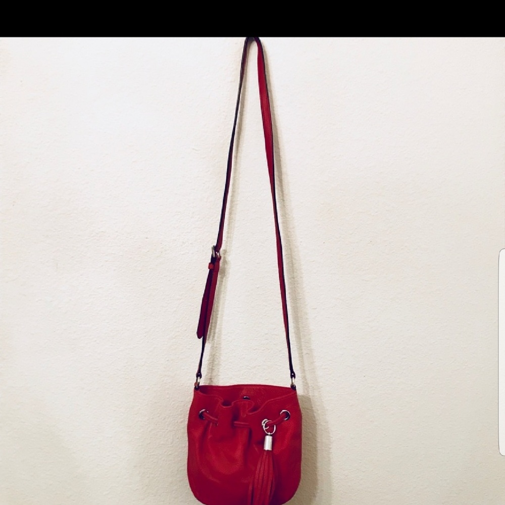 Michael Kors small red leather crossbody